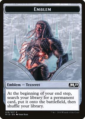 Emblem - Tezzeret, Artifice Master card from Core Set 2019