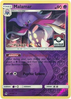 Malamar - 51/131 (League Challenge) [4th Place] card from League & Championship Cards