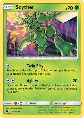 Scyther card from SM - Celestial Storm