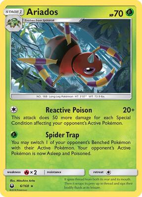 Ariados card from SM - Celestial Storm