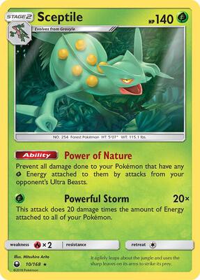 Sceptile card from SM - Celestial Storm