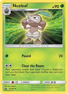 Nuzleaf card from SM - Celestial Storm