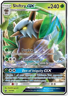Shiftry GX card from SM - Celestial Storm