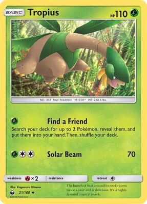 Tropius card from SM - Celestial Storm