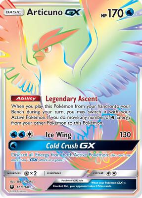 Articuno GX (Secret) card from SM - Celestial Storm