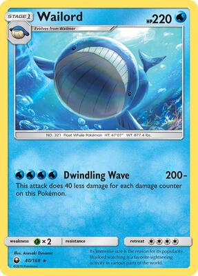 Wailord card from SM - Celestial Storm