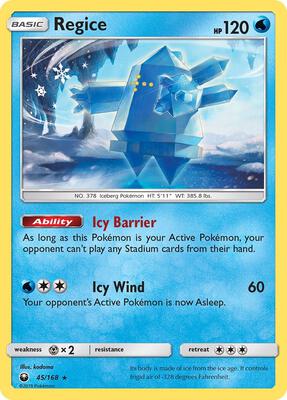 Regice card from SM - Celestial Storm