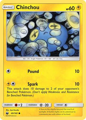 Chinchou card from SM - Celestial Storm