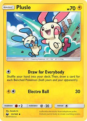 Plusle card from SM - Celestial Storm