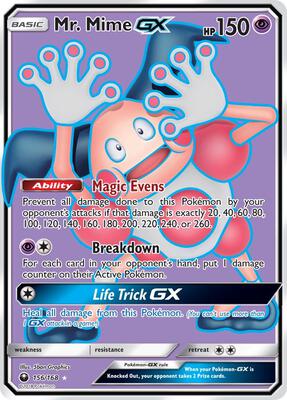 Mr. Mime GX (Full Art) card from SM - Celestial Storm