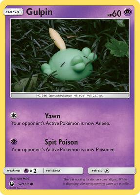 Gulpin card from SM - Celestial Storm