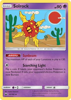 Solrock card from SM - Celestial Storm