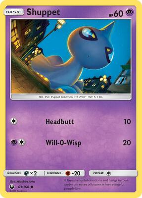 Shuppet (63) card from SM - Celestial Storm