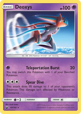 Deoxys (69) card from SM - Celestial Storm