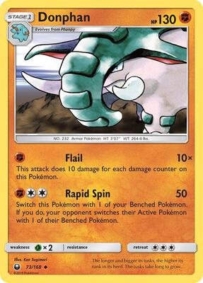 Donphan card from SM - Celestial Storm