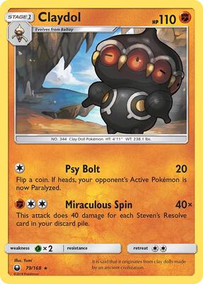 Claydol card from SM - Celestial Storm