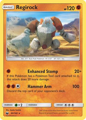 Regirock card from SM - Celestial Storm