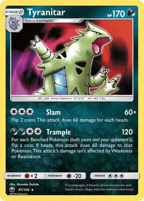 Tyranitar card from SM - Celestial Storm