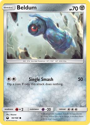 Beldum (93) card from SM - Celestial Storm