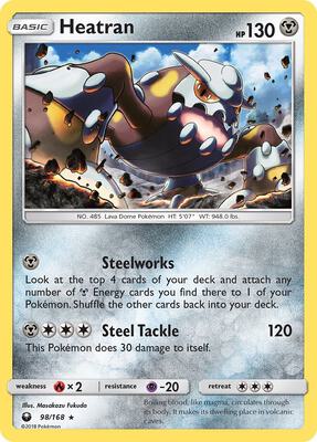 Heatran card from SM - Celestial Storm