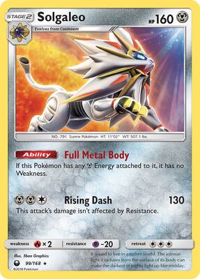 Solgaleo card from SM - Celestial Storm