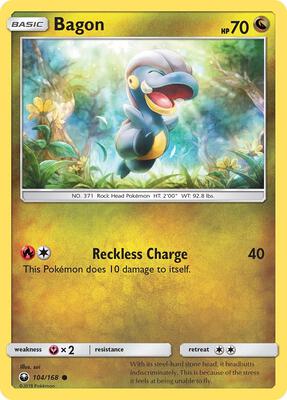 Bagon (104) card from SM - Celestial Storm