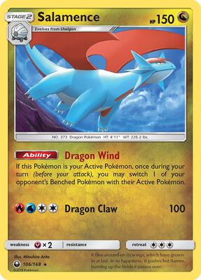 Salamence card from SM - Celestial Storm