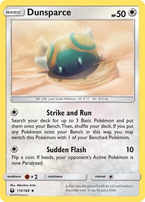 Dunsparce card from SM - Celestial Storm