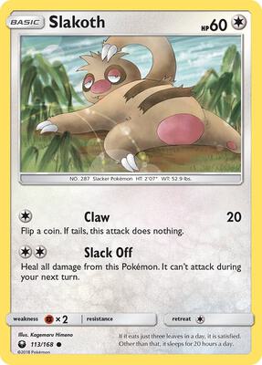 Slakoth card from SM - Celestial Storm