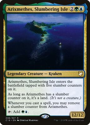Arixmethes, Slumbering Isle card from Commander 2018