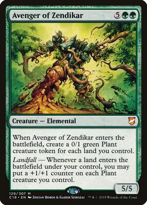 Avenger of Zendikar card from Commander 2018