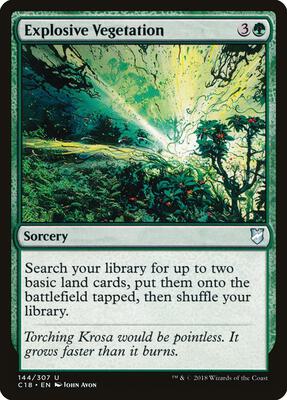 Explosive Vegetation card from Commander 2018