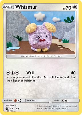 Whismur (117) card from SM - Celestial Storm