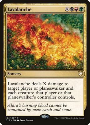 Lavalanche card from Commander 2018