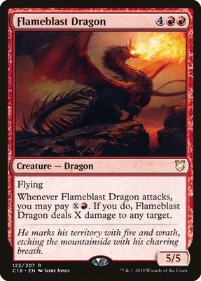 Flameblast Dragon card from Commander 2018