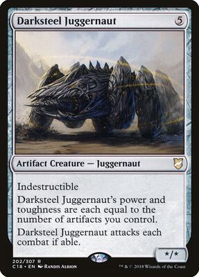 Darksteel Juggernaut card from Commander 2018