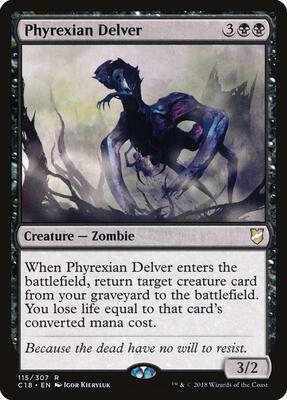 Phyrexian Delver card from Commander 2018