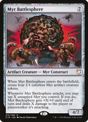 Myr Battlesphere card from Commander 2018