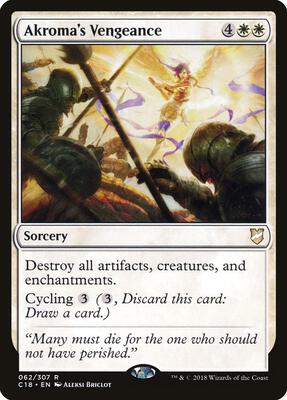 Akroma's Vengeance card from Commander 2018