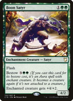 Boon Satyr card from Commander 2018
