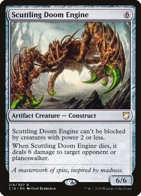 Scuttling Doom Engine card from Commander 2018