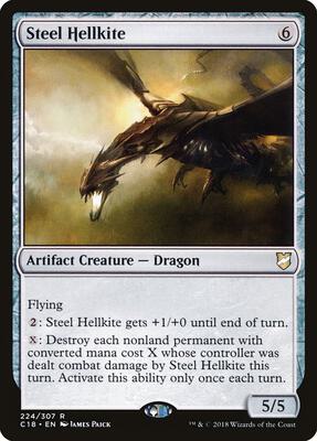 Steel Hellkite card from Commander 2018