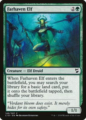 Farhaven Elf card from Commander 2018