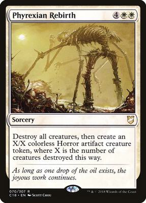 Phyrexian Rebirth card from Commander 2018