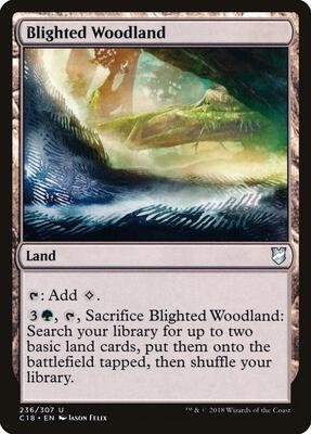 Blighted Woodland card from Commander 2018