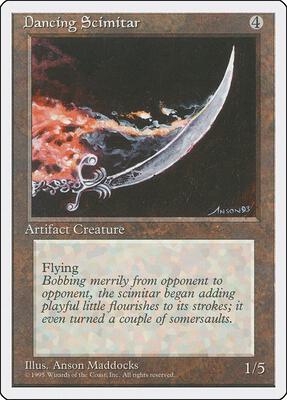 Dancing Scimitar card from Fourth Edition