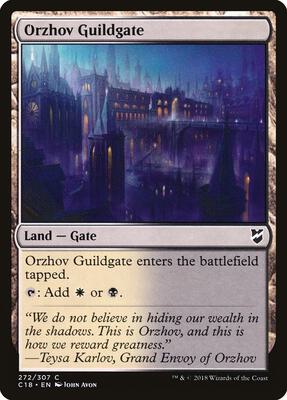Orzhov Guildgate card from Commander 2018
