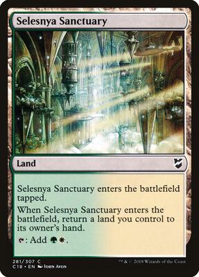 Selesnya Sanctuary card from Commander 2018