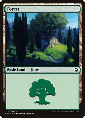 Forest (305) card from Commander 2018