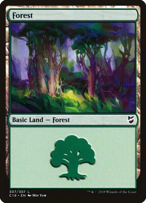 Forest (307) card from Commander 2018